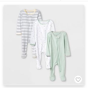 Baby 3 piece bundle zip-up pajamas / sleepers